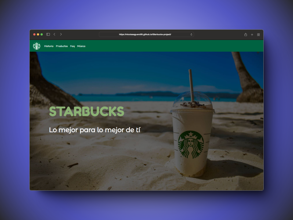 Starbucks landing page foto