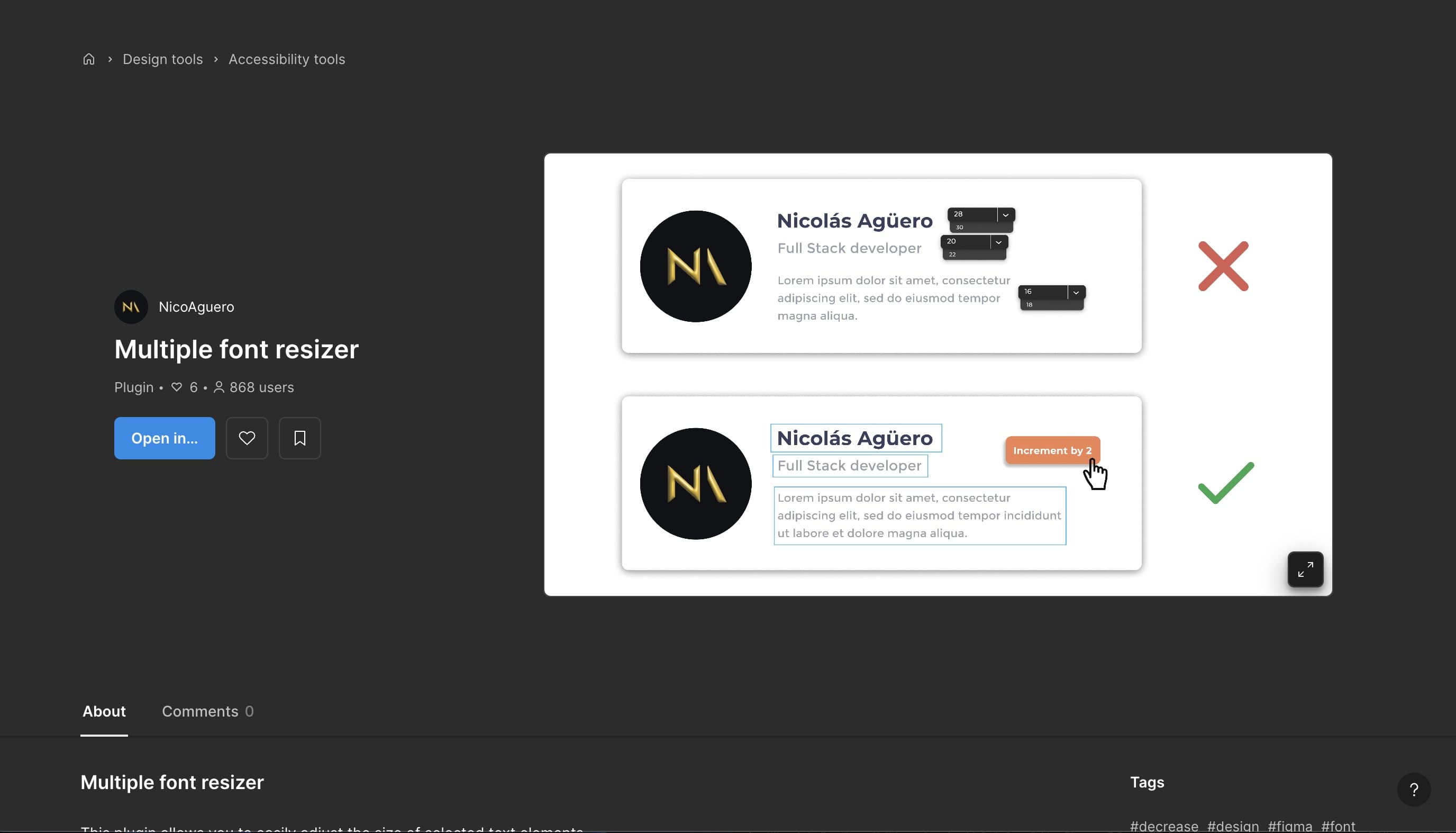 Multiple font resizer